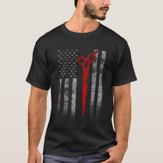 T-shirt Drapeau de ciseaux de barbier - Drapeau de barbier