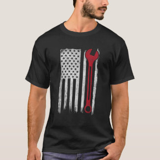 T-shirt Drapeau de clé mécanique USA American Patriotic Re