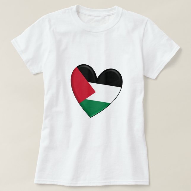 T-shirt Drapeau de coeur de la Palestine (Design devant)
