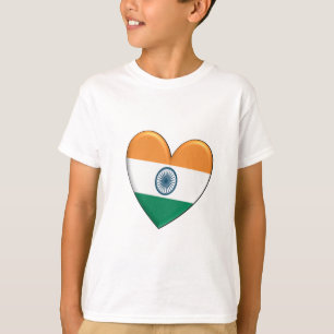 T-shirt Drapeau de coeur de l'Inde
