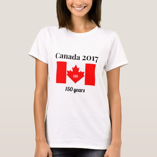 T-shirt Drapeau de coeur du Canada 150 en 2017 (Devant)