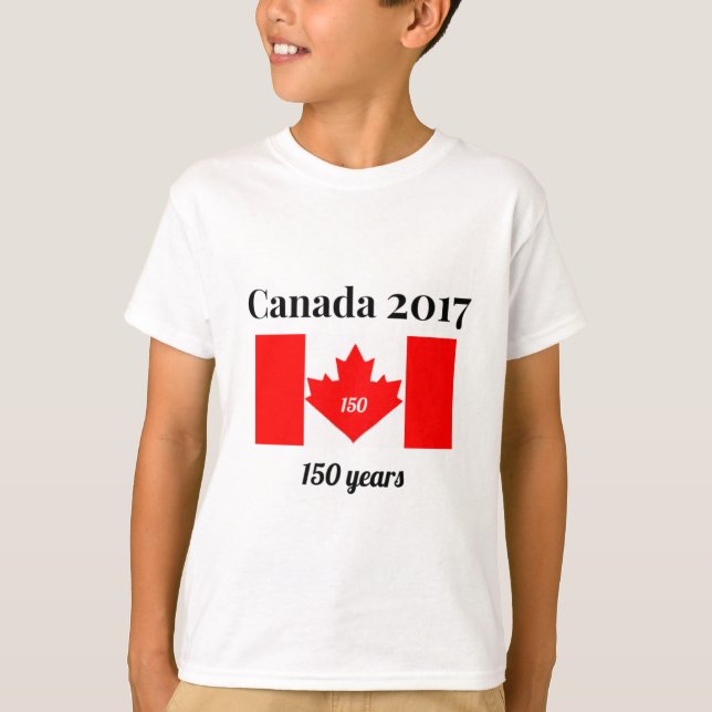 T-shirt Drapeau de coeur du Canada 150 en 2017 (Devant)