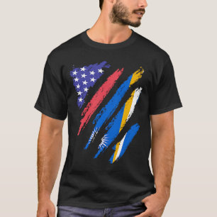 T-shirt Drapeau de coeur du patriote américain des Îles Ma