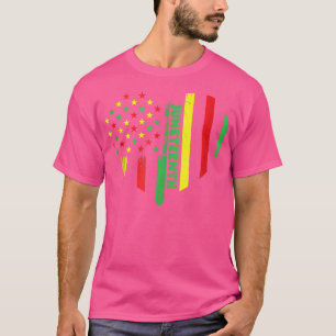 T-shirt Drapeau de coeur Vintage rétro Junetten Papa noir 