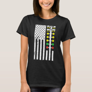 T-shirt Drapeau de course Drag Drapeau américain Drag Race