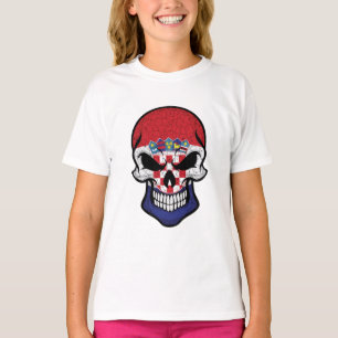 T-shirt Drapeau de Croatie Crâne Souriant