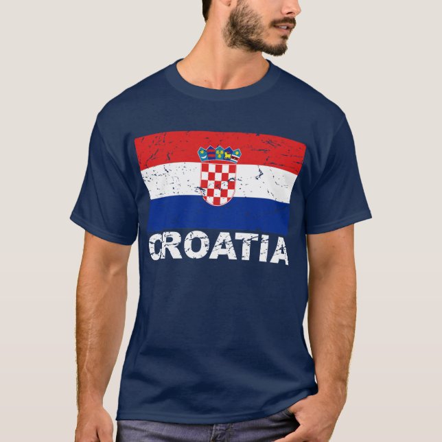T-shirt Drapeau de cru de la Croatie (Devant)