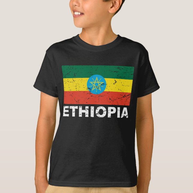 T-shirt Drapeau de cru de l'Ethiopie (Devant)