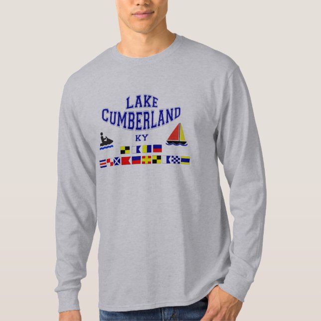T-shirt Drapeau de Cumberland KY Sig de lac (Devant)