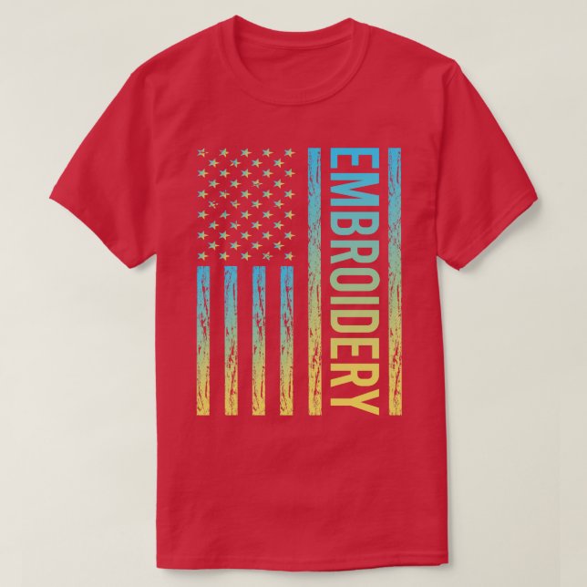 T-shirt Drapeau de dégradé 02 Broder broderie (Design devant)