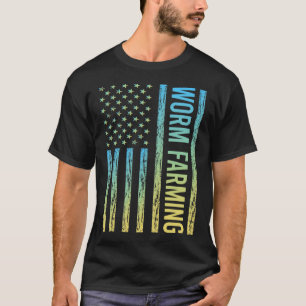 T-shirt Drapeau de dégradé de l'élevage de vers de fermier