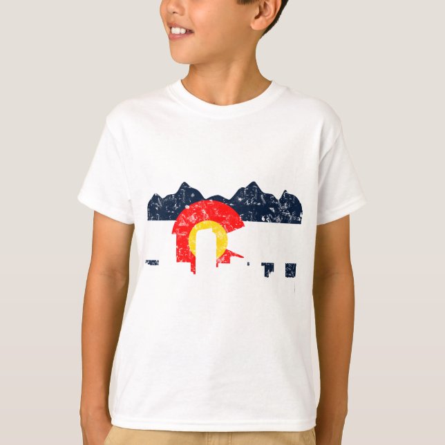 T-shirt Drapeau de Denver le Colorado (Devant)