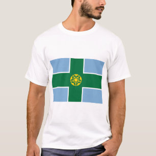 T-shirt Drapeau de Derbyshire (Comté d'Angleterre, Royaume