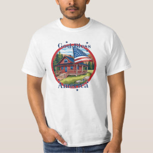 T-shirt Drapeau de Dieu béni America USA