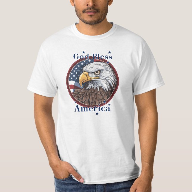 T-shirt Drapeau de Dieu béni America USA (Devant)