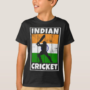 T-shirt Drapeau de fan de cricket indien de l'Inde Cricket