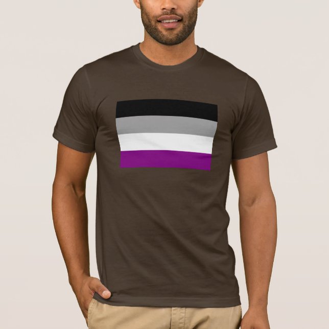 T-SHIRT DRAPEAU DE FIERTÉ ASEXUEL OFFICIEL (Devant)