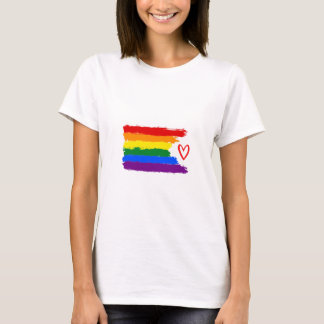T-shirt Drapeau de fierté avec coeur