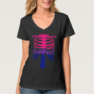 T-shirt Drapeau de fierté bisexuelle   Cage thoracique de 