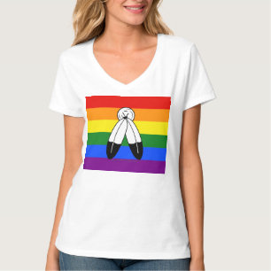 T-shirt Drapeau de fierté bispirituel de SlipperyJoe's sym