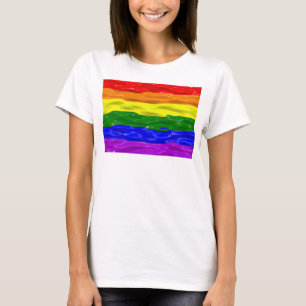 T-shirt Drapeau de fierté de SlipperyJoe's vernis liquide 