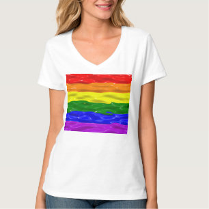 T-shirt Drapeau de fierté de SlipperyJoe's vernis liquide 