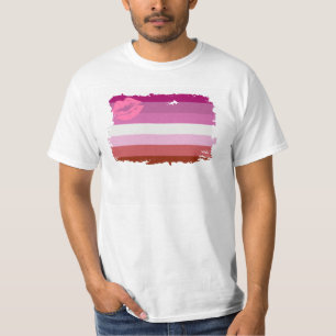 T-shirt Drapeau de fierté lesbienne au rouge à lèvres