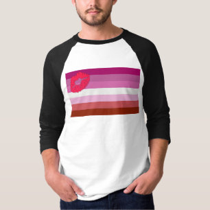 T-shirt Drapeau de fierté lesbienne au rouge à lèvres Slip