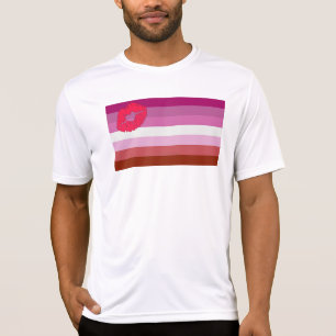 T-shirt Drapeau de fierté lesbienne au rouge à lèvres Slip