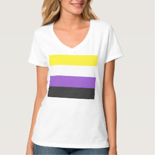 T-shirt Drapeau de fierté non binaire de SlipperyJoe's jau