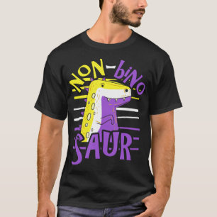 T-shirt Drapeau de fierté non binaire Dinosaur Dinosaure A