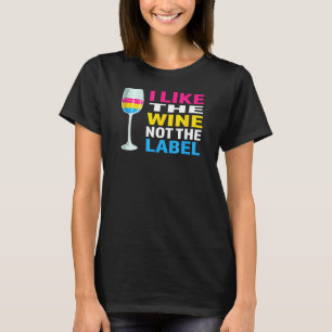 T-shirt Drapeau De Fierté Pansexuel J'Aime Le Vin Pas Le É
