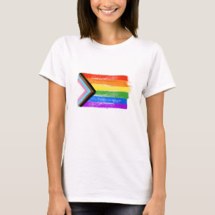T-SHIRT DRAPEAU DE FILE DE PROGRESSION PEINTE