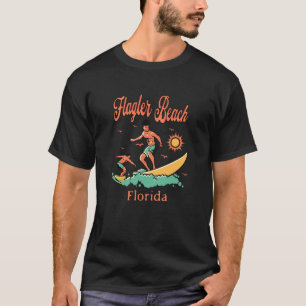 T-shirt Drapeau de Floride Flagler Beach FL Surfeur Surf F