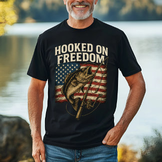 T-shirt Drapeau de Freedom Fishing USA