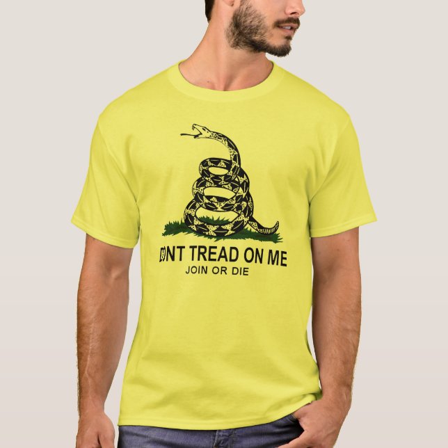 T-shirt Drapeau de Gadsden (jaune) (Devant)