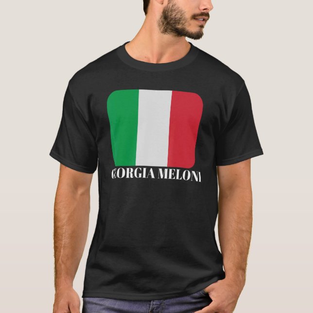 T-shirt Drapeau de Géorgie Meloni - Héros italien (Devant)