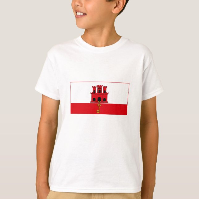 T-shirt Drapeau de Gibraltar (Devant)