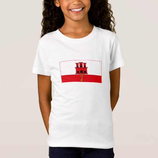 T-Shirt Drapeau de Gibraltar (Devant)