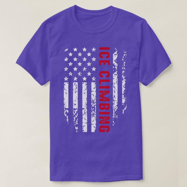 T-shirt Drapeau de glace Escalade américaine Sports d'hive (Design devant)