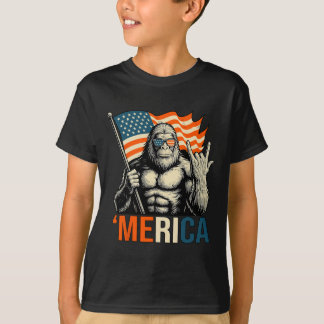 T-shirt Drapeau de gorille ‘merica Lunettes de soleil drôl
