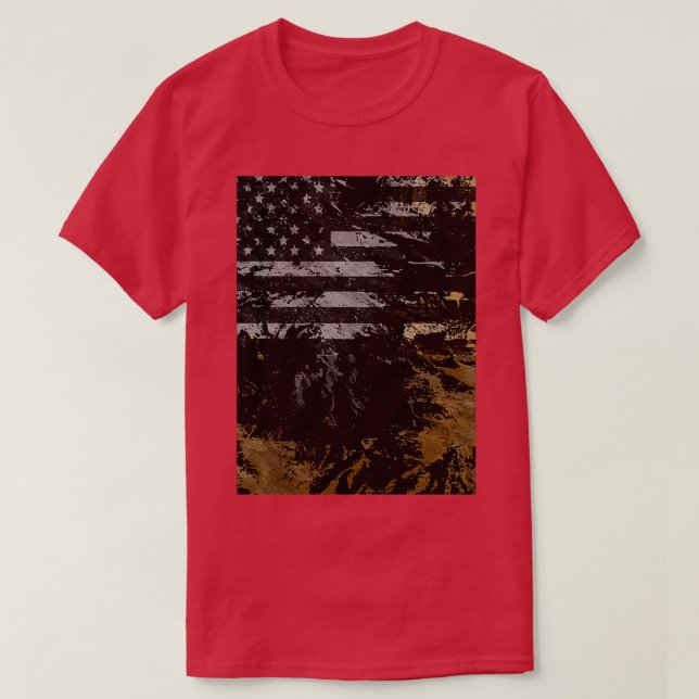 T-shirt drapeau de grunge (Design devant)