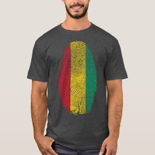 T-shirt Drapeau de Guinée Empreinte C'est dans mon don ADN