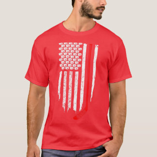 T-shirt Drapeau de hockey patriotique pour les fans de hoc