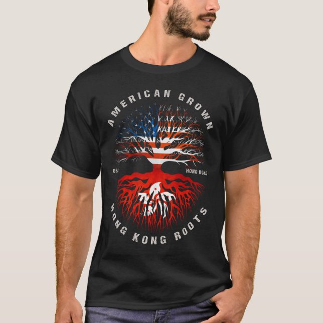 T-shirt Drapeau de Hong Kong : les racines de Hong Kong gr (Devant)