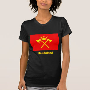 T-shirt Drapeau de Hordaland avec le nom