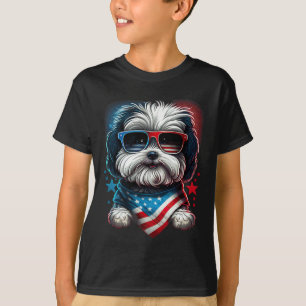 T-shirt Drapeau de Juillet Patriotique Havanais Chien nous