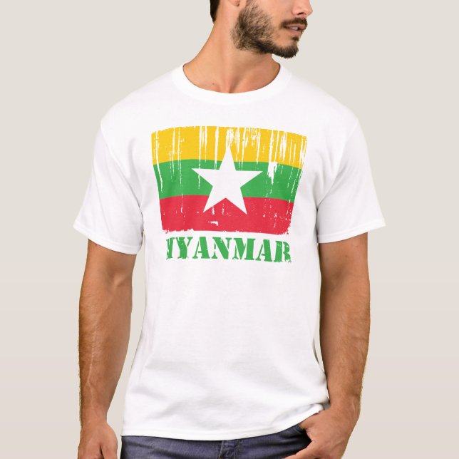 T-shirt Drapeau de la Birmanie Myanmar (Devant)
