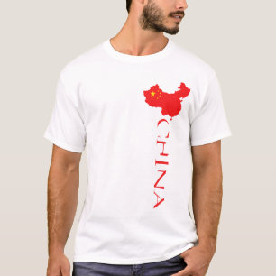 T-shirt Drapeau de la carte de Chine