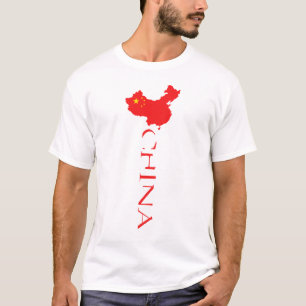 T-shirt Drapeau de la carte de Chine